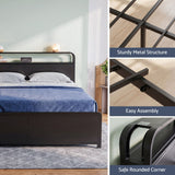 Artiss Queen Metal Bed Frame 4 Drawers Hidden Storage Headboard HEDY - Close-Up Angle