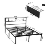 Artiss Double Bed Frame with Charging Station & Storage Drawers Metal