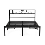 Artiss Double Bed Frame with Charging Station & Storage Drawers Metal - Top-Down View