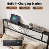Artiss Queen Bed Frame with Charging Station & Storage Drawers Metal - 45-Degree Angle