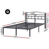Artiss Bed Frame Queen Size with Charging Station WAVE - Front View