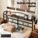 Artiss Bed Frame Queen Size with Charging Station WAVE - Top-Down View