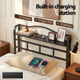 Artiss Bed Frame Single Size with Charging Station WAVE - Top-Down View