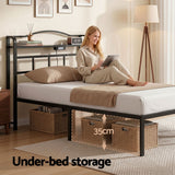 Artiss Bed Frame Single Size with Charging Station WAVE - 45-Degree Angle