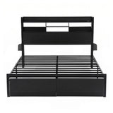 Artiss Bed Frame Double with Charging Station Storage Organizer Drawers LED ZAC - Top-Down View