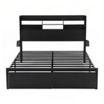 Artiss Bed Frame Queen with Charging Station Storage Organizer Drawers LED ZAC