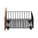 Oikiture 2x Bed Frame Storage Drawers with Wheels Metal Brown - Side View