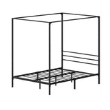 Oikiture Metal Canopy Bed Frame Double Size Platform - 45-Degree Angle