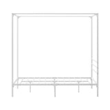 Oikiture Metal Canopy Bed Frame Double Size White