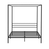 Oikiture Metal Canopy Bed Frame Queen Size Platform