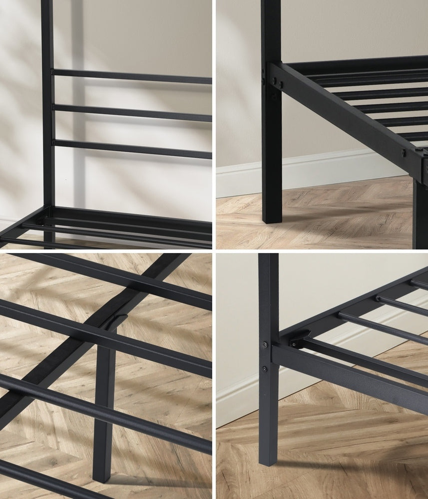 Oikiture Metal Canopy Bed Frame Queen Size Platform