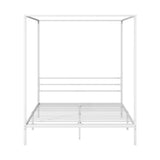 Oikiture Metal Canopy Bed Frame Queen Size White