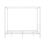 Oikiture Metal Canopy Bed Frame Queen Size White