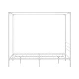 Oikiture Metal Canopy Bed Frame Queen Size White - 45-Degree Angle
