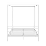 Oikiture Metal Canopy Bed Frame Queen Size White - Extra Image