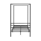 Oikiture Metal Canopy Bed Frame Single Size Platform - Close-Up Angle