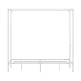 Oikiture Metal Canopy Bed Frame Single Size White