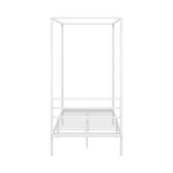Oikiture Metal Canopy Bed Frame Single Size White