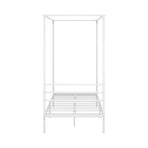 Oikiture Metal Canopy Bed Frame Single Size White, image 4