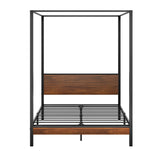 Oikiture Metal Canopy Bed Frame Queen Size Beds Platform