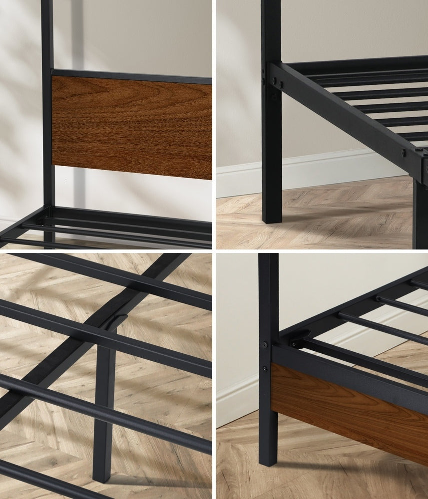Oikiture Metal Canopy Bed Frame Queen Size Beds Platform