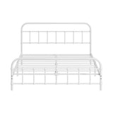 Oikiture Bed Frame Metal Double Size Bed Platform White