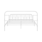 Oikiture Bed Frame Metal Double Size Bed Platform White