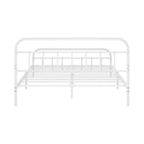 Oikiture Bed Frame Metal Double Size Bed Platform White - 45-Degree Angle