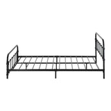 Oikiture Metal Bed Frame King Single Railing-style Black