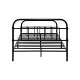 Oikiture Metal Bed Frame King Single Railing-style Black