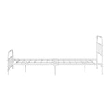 Oikiture Bed Frame Metal King Single Bed Platform White - Close-Up Angle