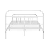 Oikiture Bed Frame Metal King Single Bed Platform White