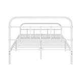 Oikiture Bed Frame Metal King Single Bed Platform White - 45-Degree Angle
