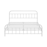 Oikiture Bed Frame Metal Queen Size Bed Platform White