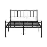 Oikiture Bed Frame Double Size Metal Base Platform Black COMA