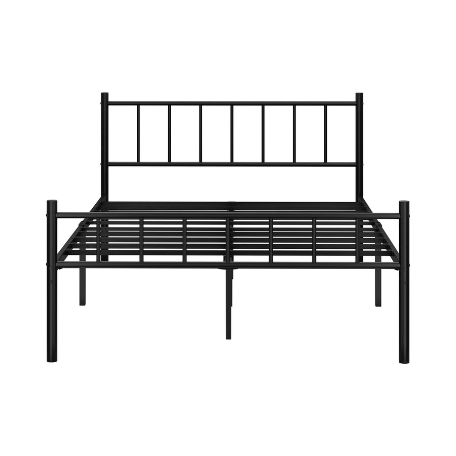 Oikiture Bed Frame Double Size Metal Base Platform Black COMA, image 5