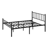 Oikiture Bed Frame Double Size Metal Base Platform Black COMA - Side View