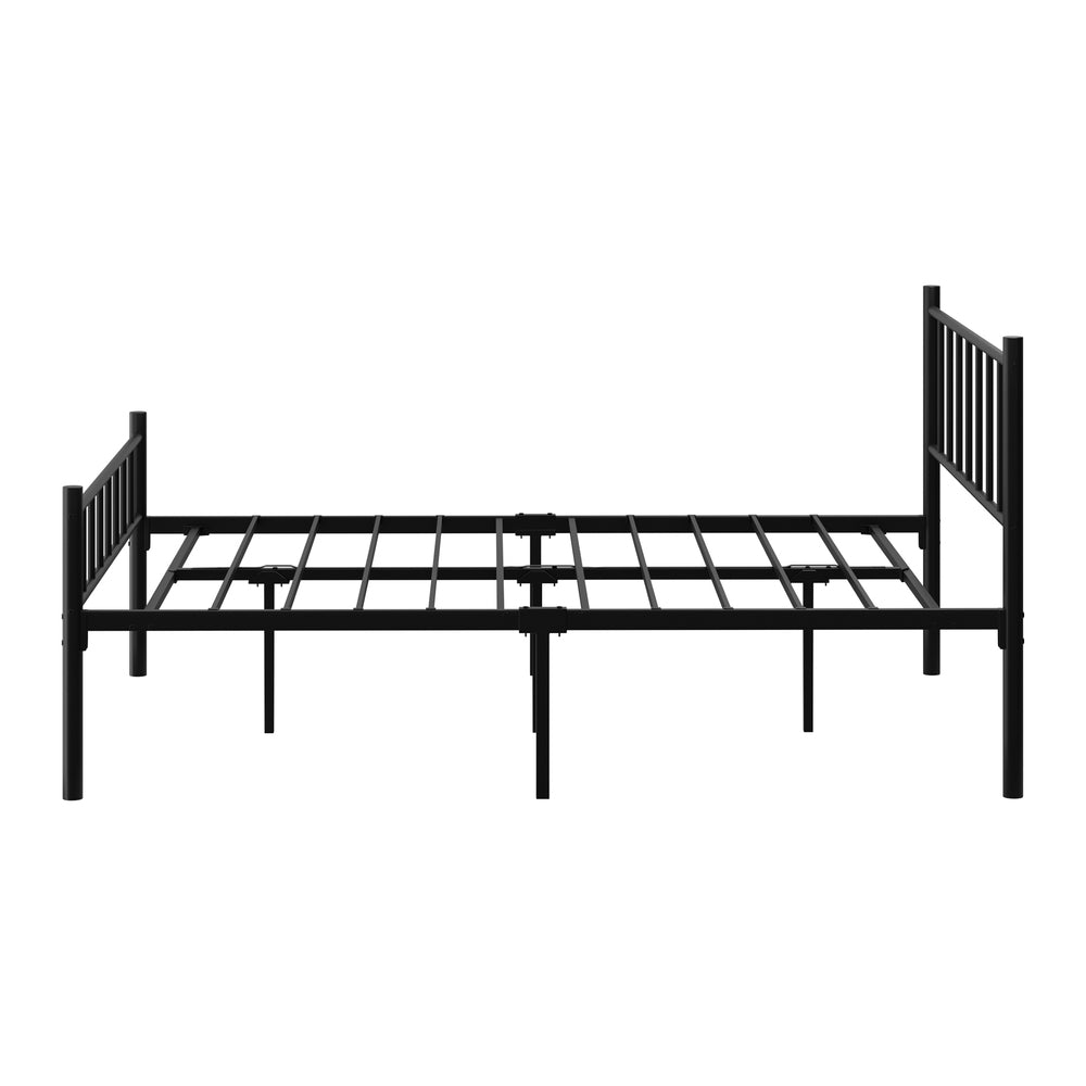 Oikiture Bed Frame Double Size Metal Base Platform Black COMA