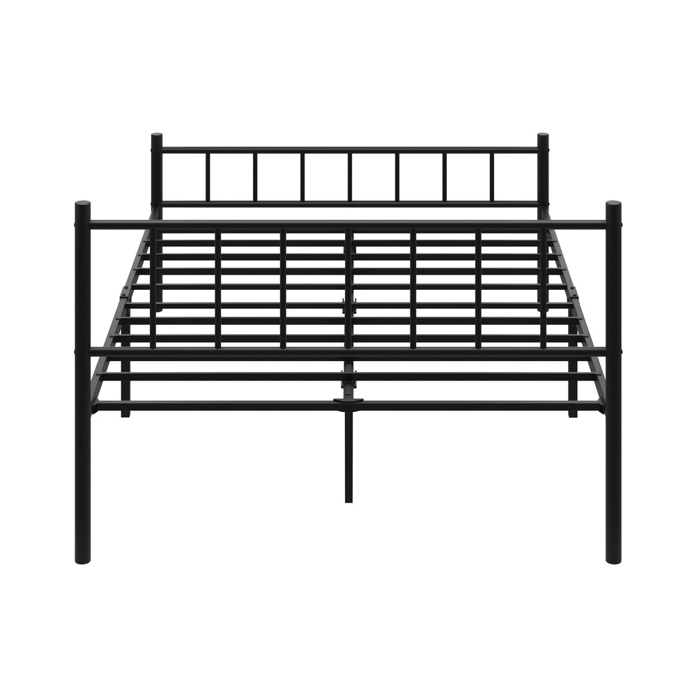 Oikiture Bed Frame Double Size Metal Base Platform Black COMA