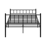 Oikiture Bed Frame Double Size Metal Base Platform Black COMA - Front View