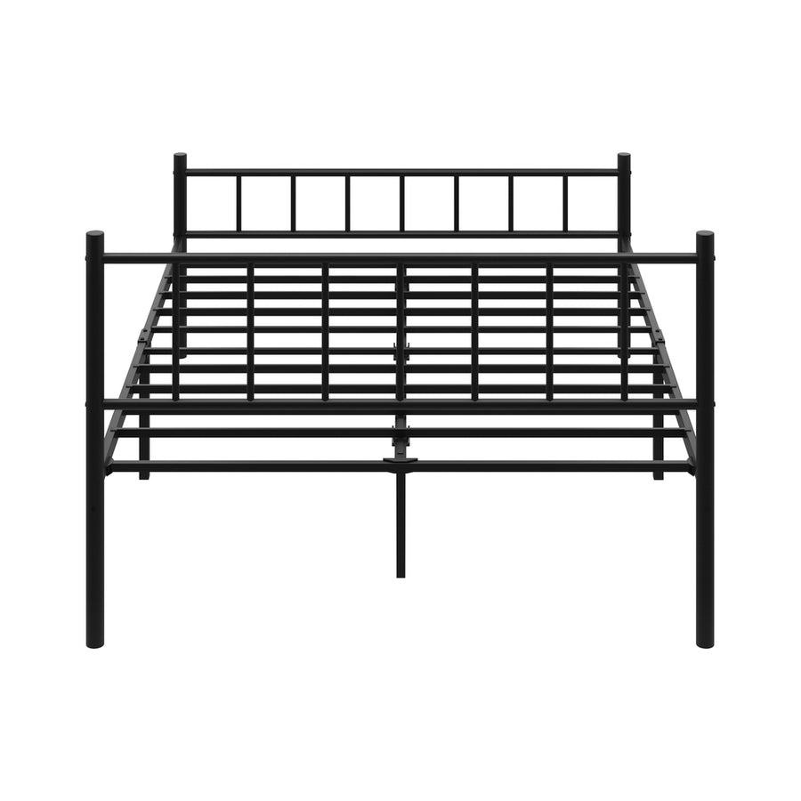 Oikiture Bed Frame Double Size Metal Base Platform Black COMA, image 2