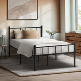 Oikiture Bed Frame King Single Metal Base Platform Black COMA