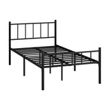 Oikiture Bed Frame King Single Metal Base Platform Black COMA - Close-Up Angle