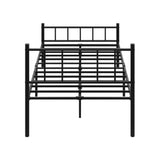 Oikiture Bed Frame King Single Metal Base Platform Black COMA - Front View