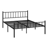 Oikiture Bed Frame Queen Size Metal Base Platform Black COMA - Close-Up Angle