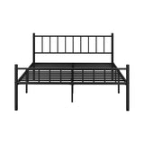 Oikiture Bed Frame Queen Size Metal Base Platform Black COMA