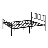 Oikiture Bed Frame Queen Size Metal Base Platform Black COMA - Rear View