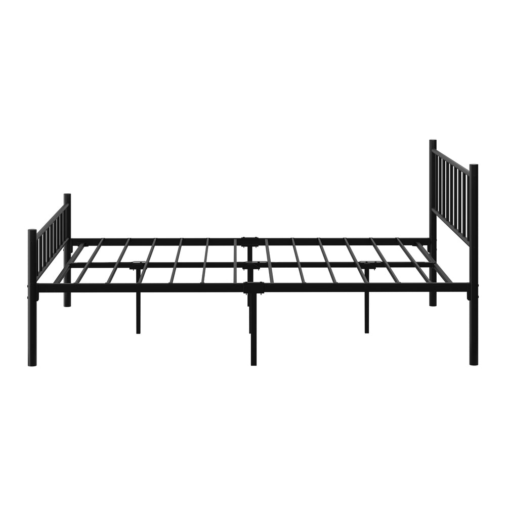 Oikiture Bed Frame Queen Size Metal Base Platform Black COMA
