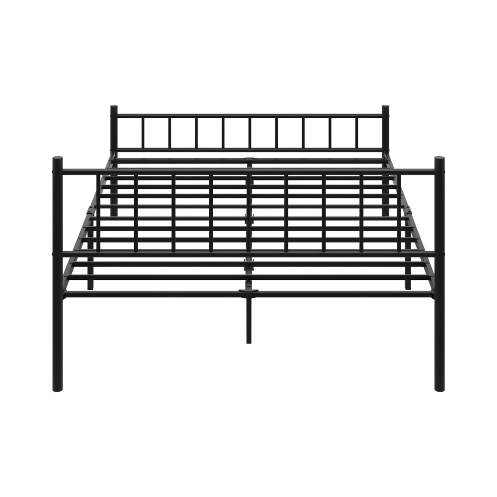 Oikiture Bed Frame Queen Size Metal Base Platform Black COMA
