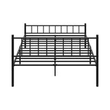 Oikiture Bed Frame Queen Size Metal Base Platform Black COMA - Front View